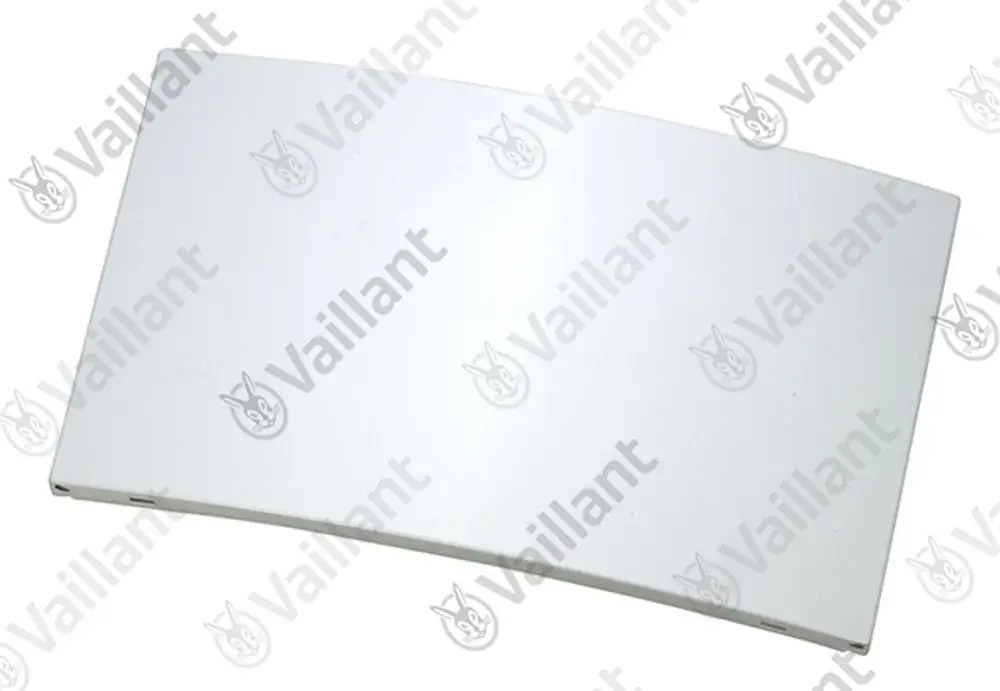Weißes Frontblech von Vaillant, flache rechteckige Form, mit glatter Oberfläche und ohne erkennbare Markierungen oder Maße.